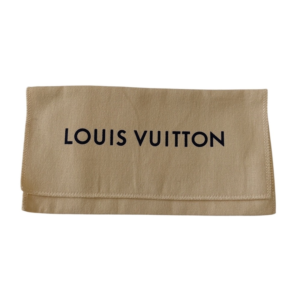Louis Vuitton Beige Cotton Logo Dust Bag Long Wallet Accessories Pouch 9x4.5